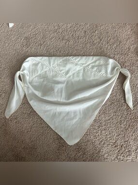 Vintage White Handkerchief Strapless Crop Top
